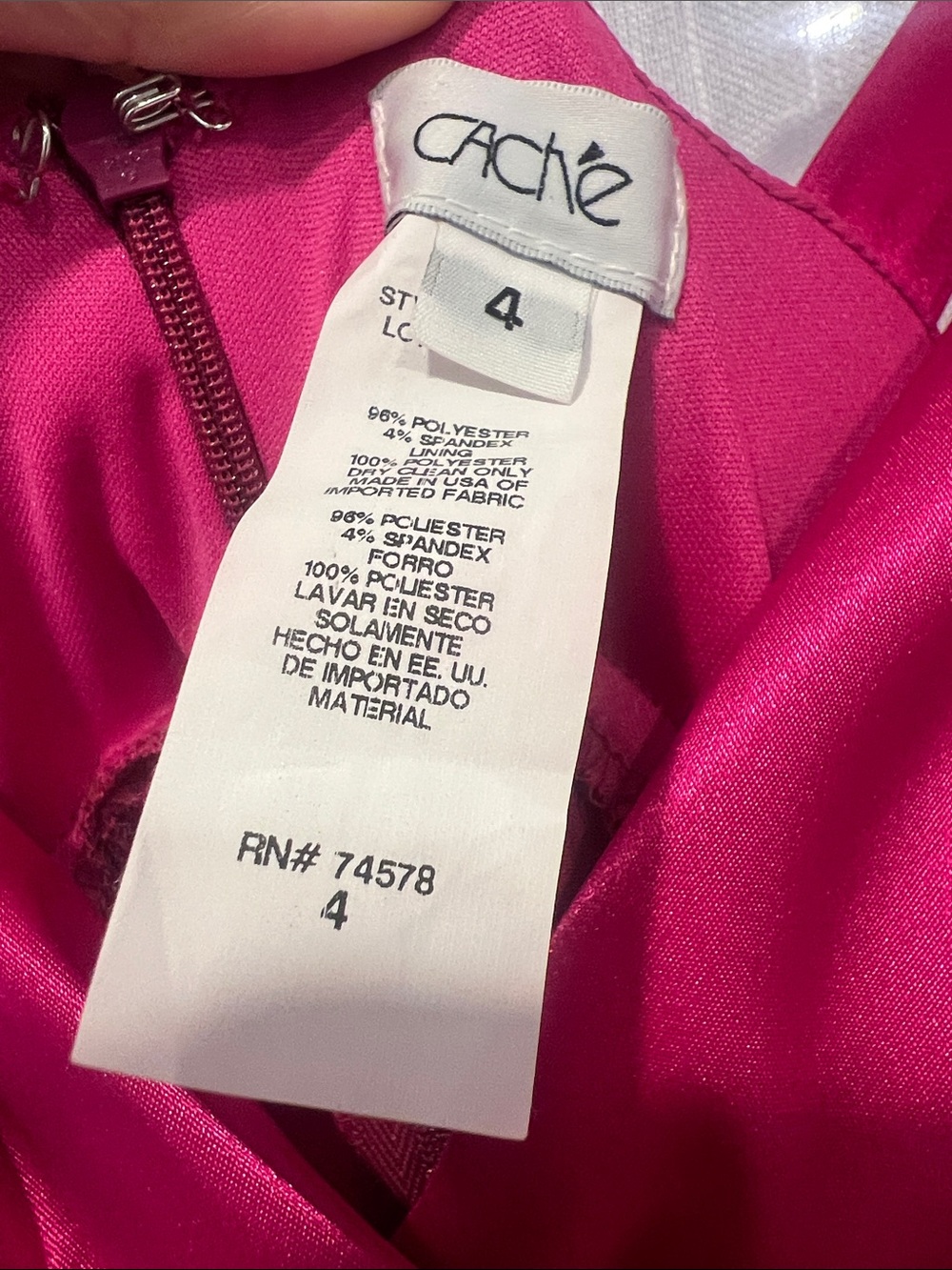 Caché magenta Satin Ruched V-Neck fishtail Evening Dress gown vintage Y2K - Picture 2 of 7